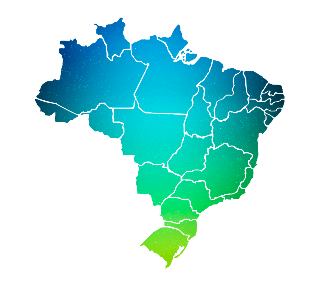 Mapa do Brasil com os polos do AgroStart